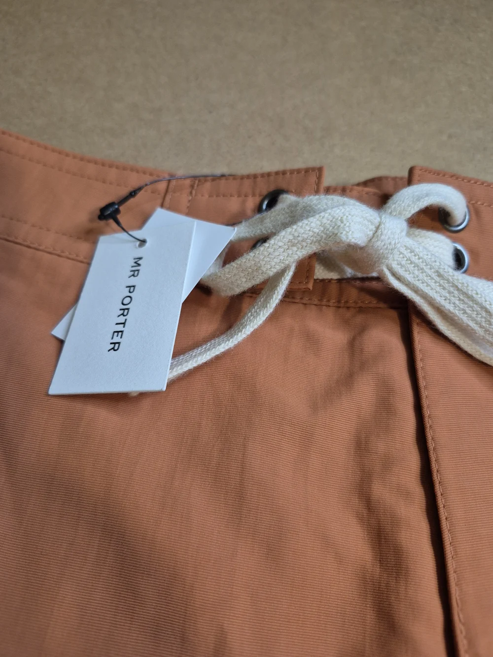 Saturdays NYC Two-Tone Rust & White Swim Trunks 4396/5